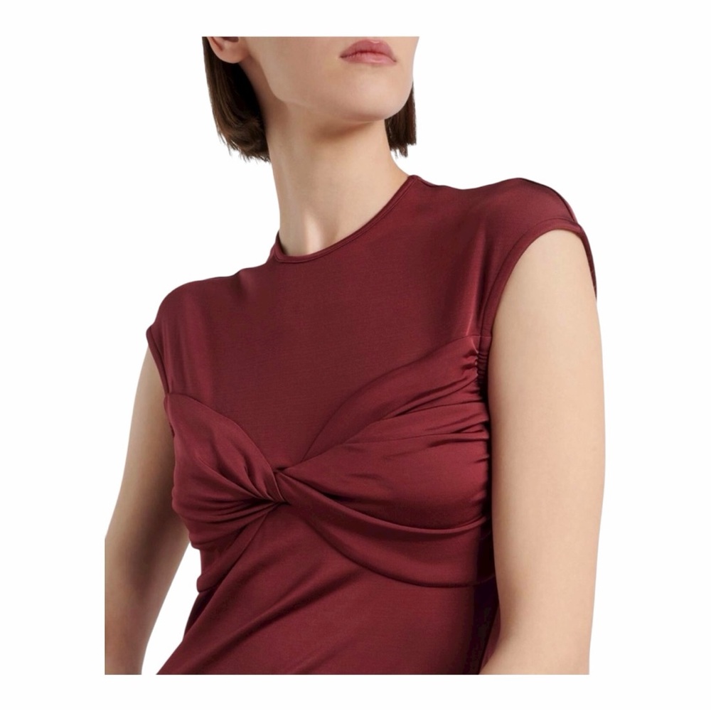 TOVE Mali Gathered Jersey Maxi‎ Dress Cinnamon Size 8 - Picture 3 of 8